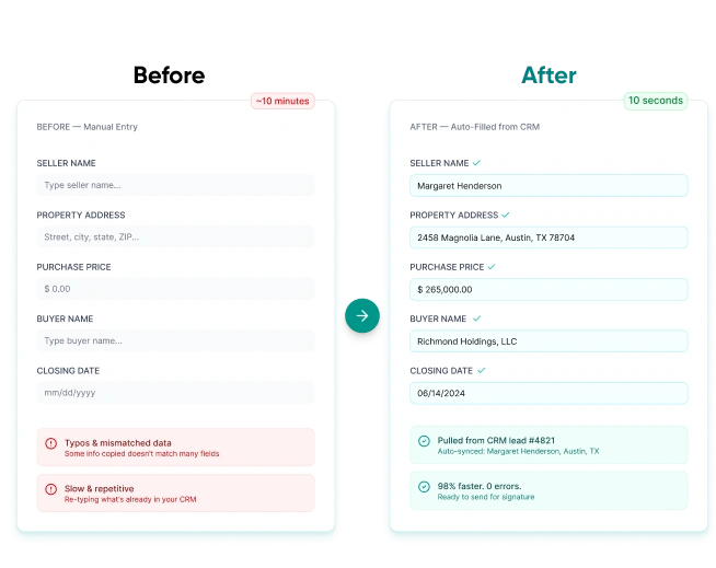 Automatically Fill Seller and Property Information