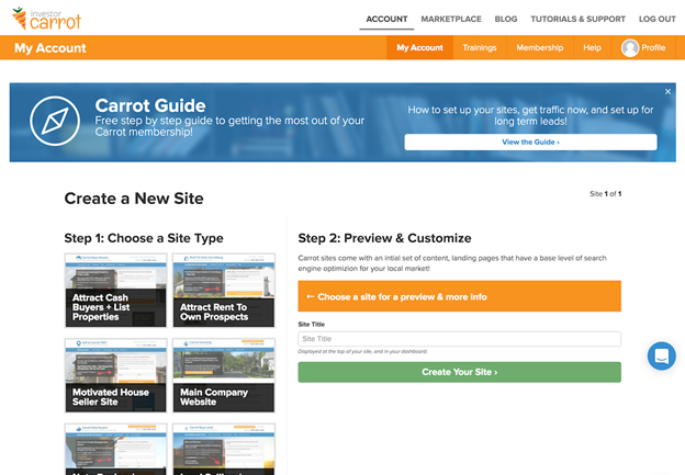 carrot website builder