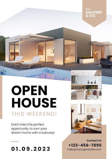 sample open house mailer by canva