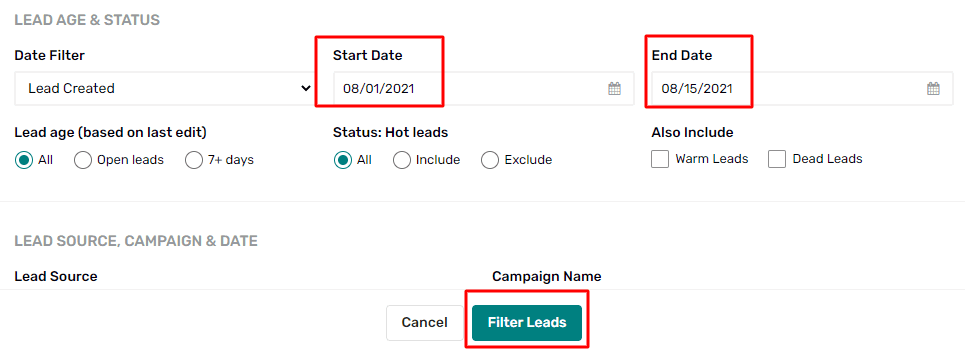 filter leads