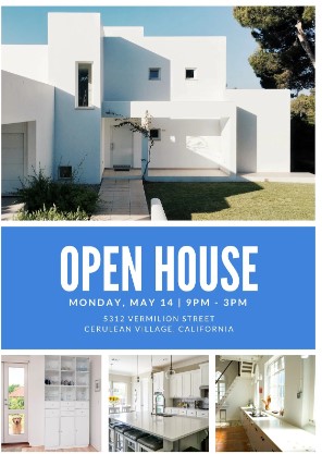 sample open house flyer by canva