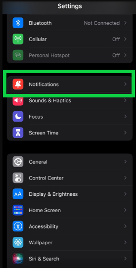 green box on notifications