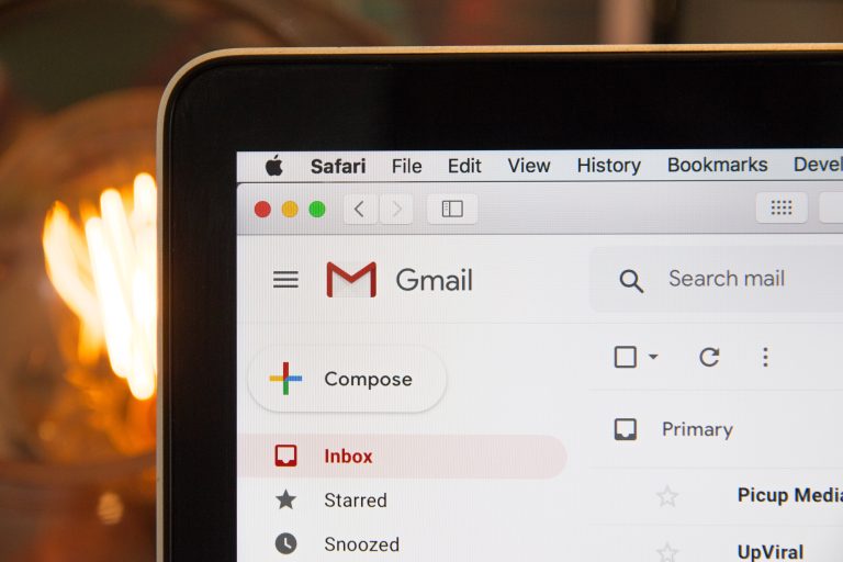 An email is on a computer screen