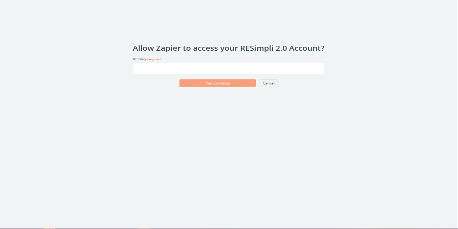 allow zapier to access your resimpli 2.0 account?
