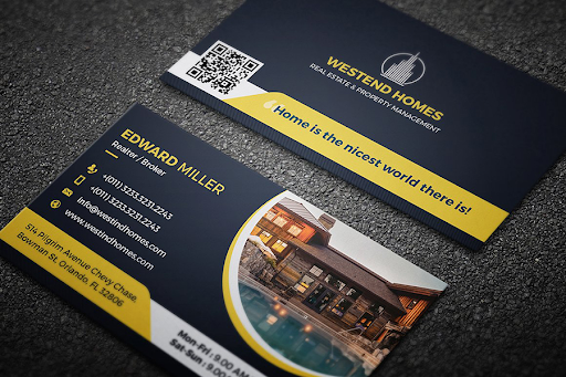 sample straightforward business card from Westend Homes Edward Miller