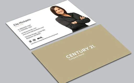 sample personal business card from century 21 