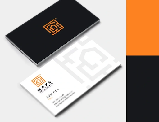 sample business card from maze real estate