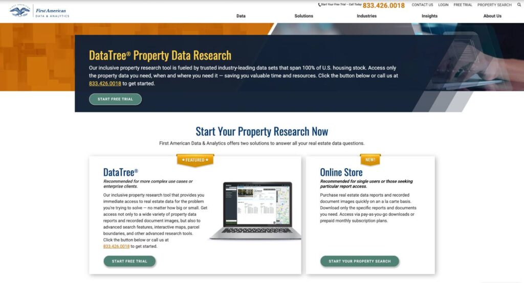 First American DataTree – Best for Deep Public Records & Document Images - 7 Best Nationwide Property Data Software for Investors