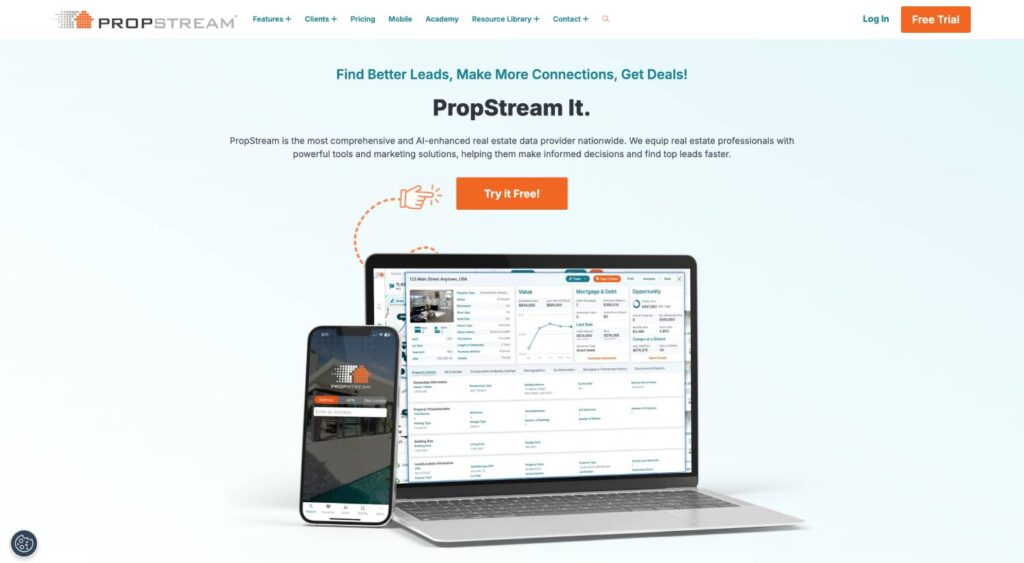 PropStream – Best for MLS + Public Records in One Dashboard - 7 Best Nationwide Property Data Software for Investors