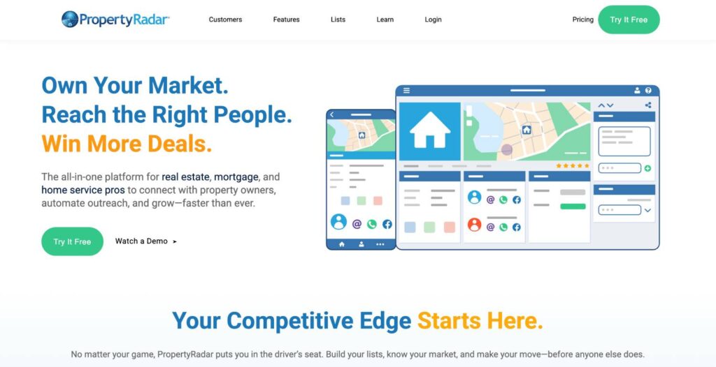 PropertyRadar – Best for Investor Automation + Market Intelligence - 7 Best Nationwide Property Data Software for Investors