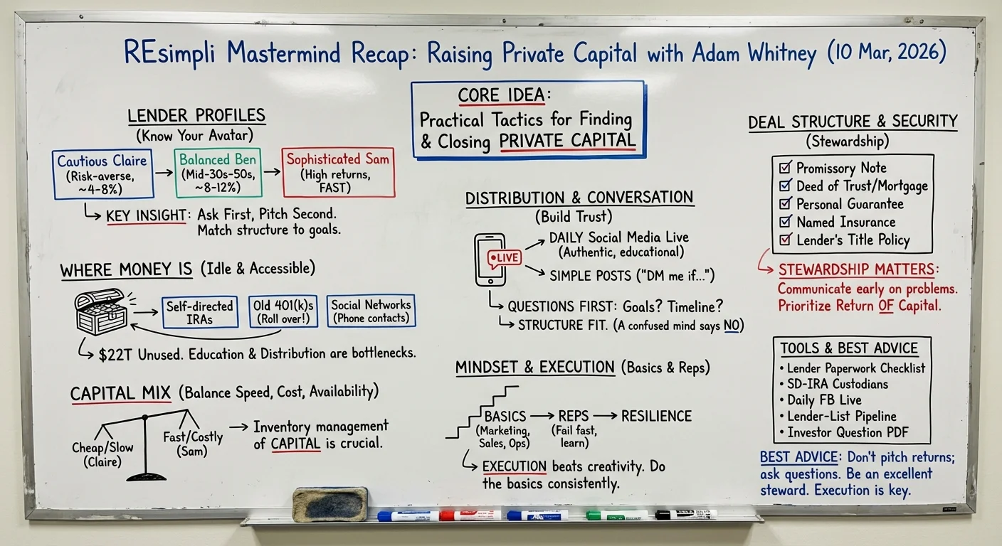 Mastermind Recap: Adam Whitney Discusses Raising Capital In RE